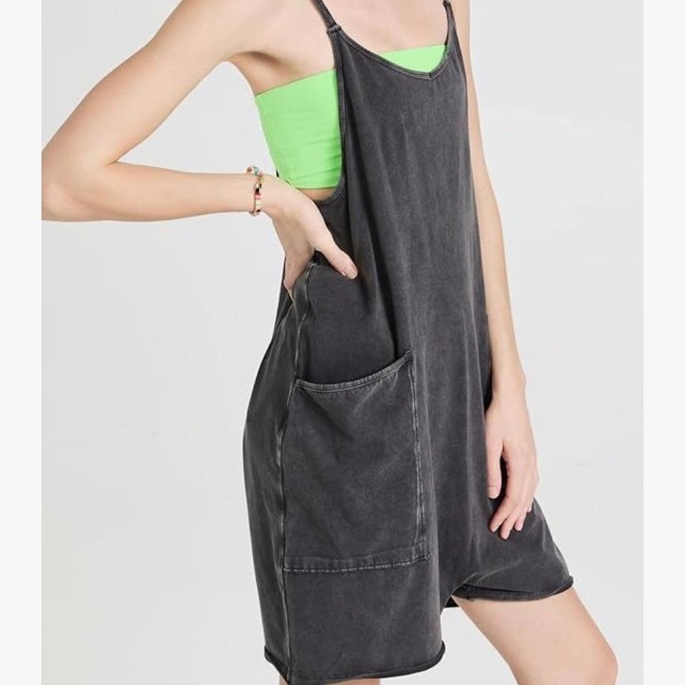 Free People Gray Hot Shot Shorts Romper Size M